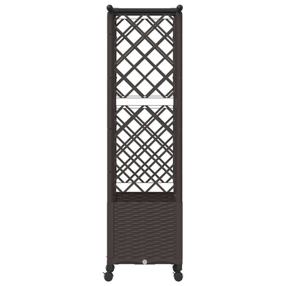 Raised Bed with Trellis and Roof Brown 124.5 x 40 x 142 cm PP