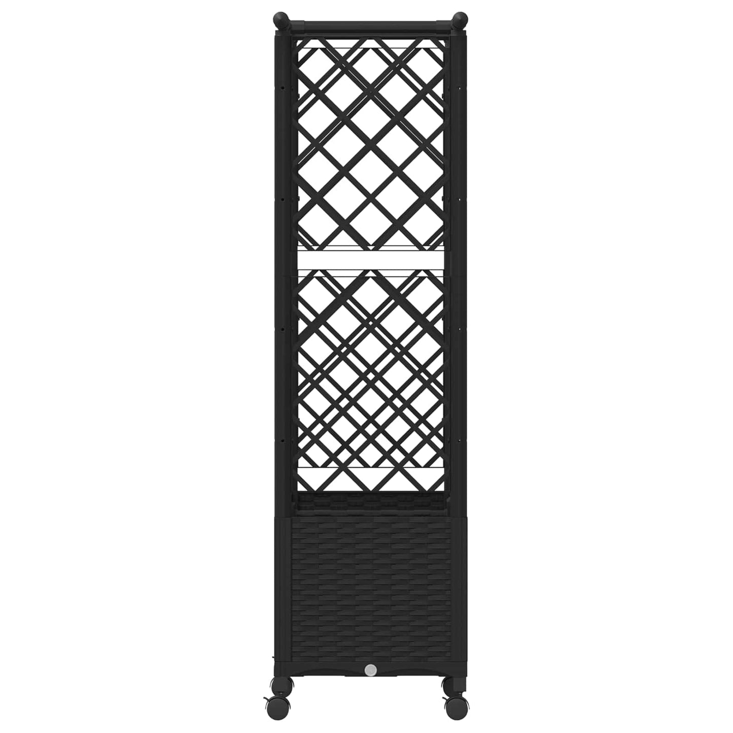 Raised Bed with Trellis and Roof Black 124.5 x 40 x 142 cm PP