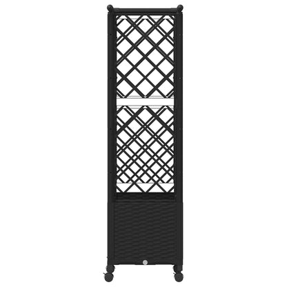 Raised Bed with Trellis and Roof Black 124.5 x 40 x 142 cm PP