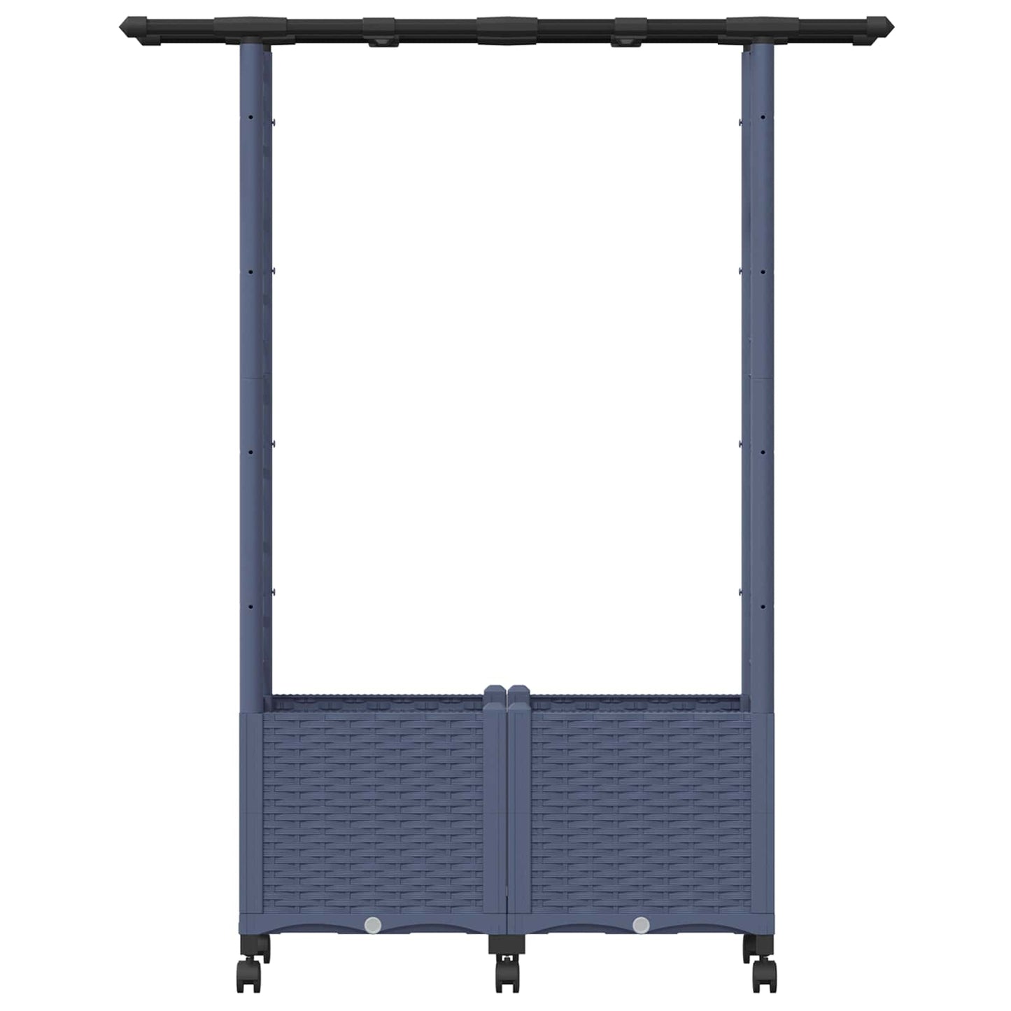 Raised Bed with Trellis and Roof Grey 124.5 x 40 x 142 cm PP