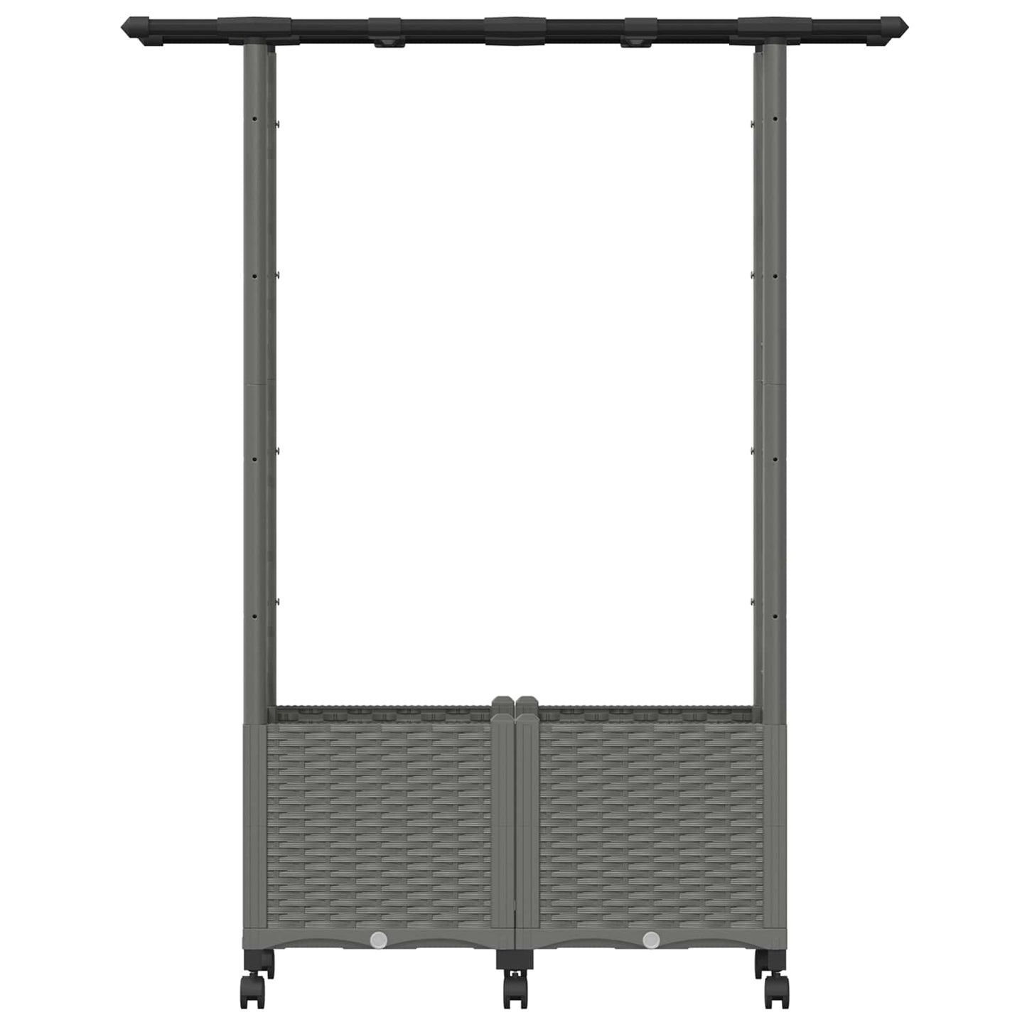 Raised Bed with Trellis and Roof Light Grey 124.5 x 40 x 142 cm