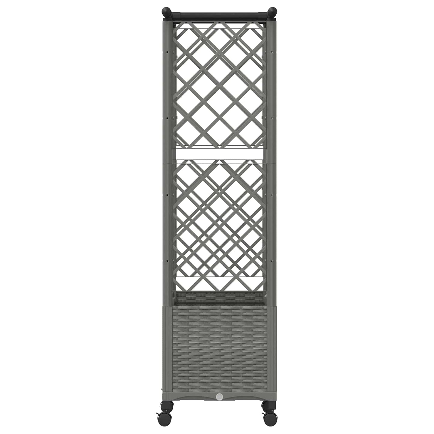 Raised Bed with Trellis and Roof Light Grey 124.5 x 40 x 142 cm