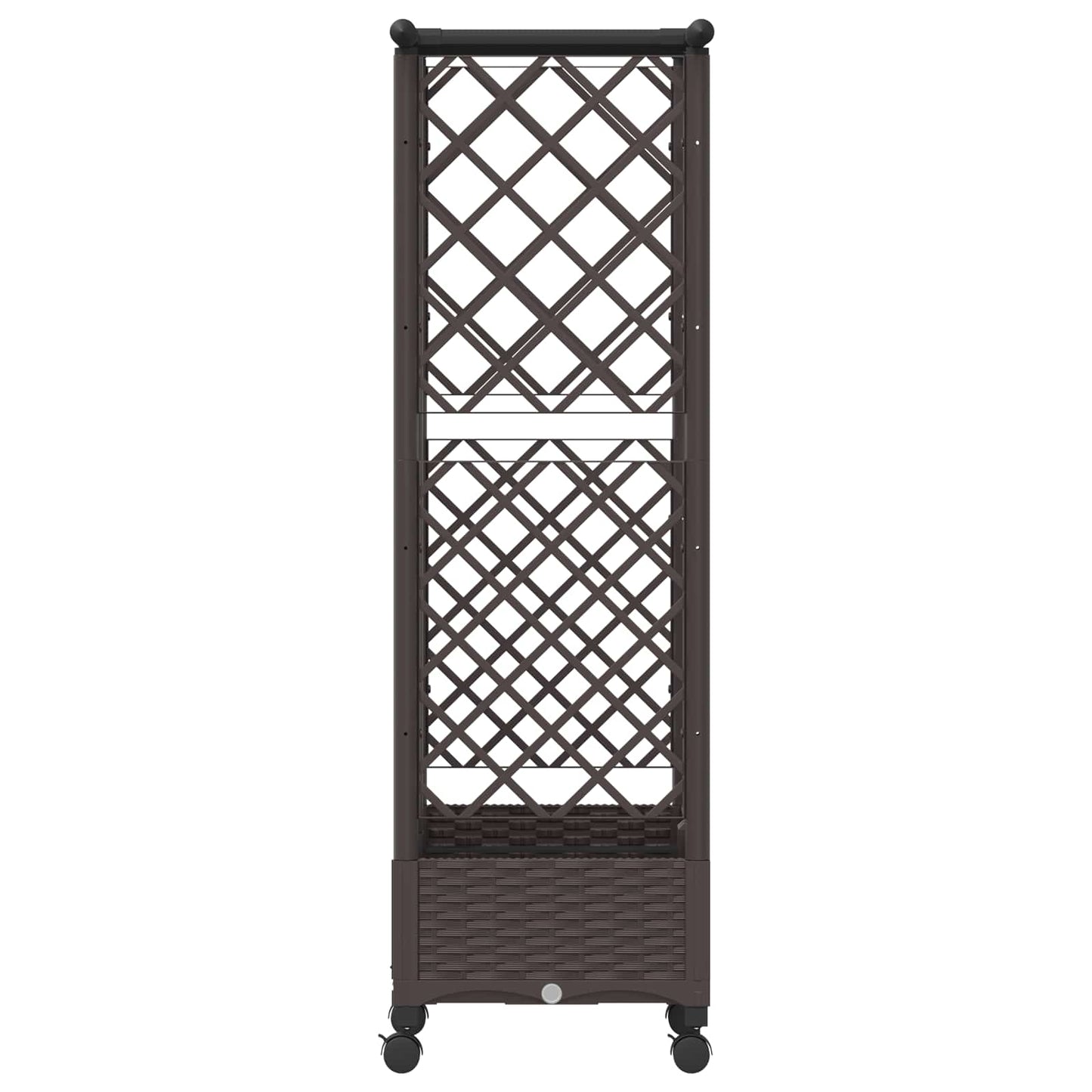 Raised Bed with Trellis and Roof Brown 124 x 40 x 127 cm PP