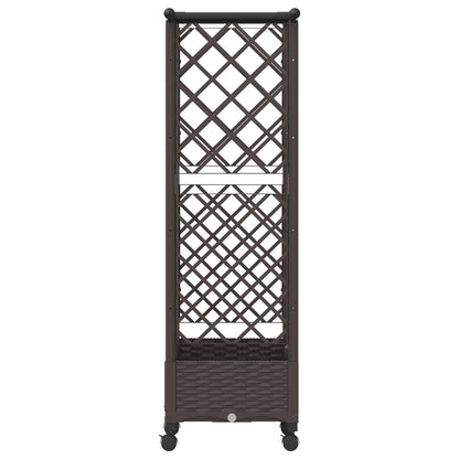 Raised Bed with Trellis and Roof Brown 124 x 40 x 127 cm PP