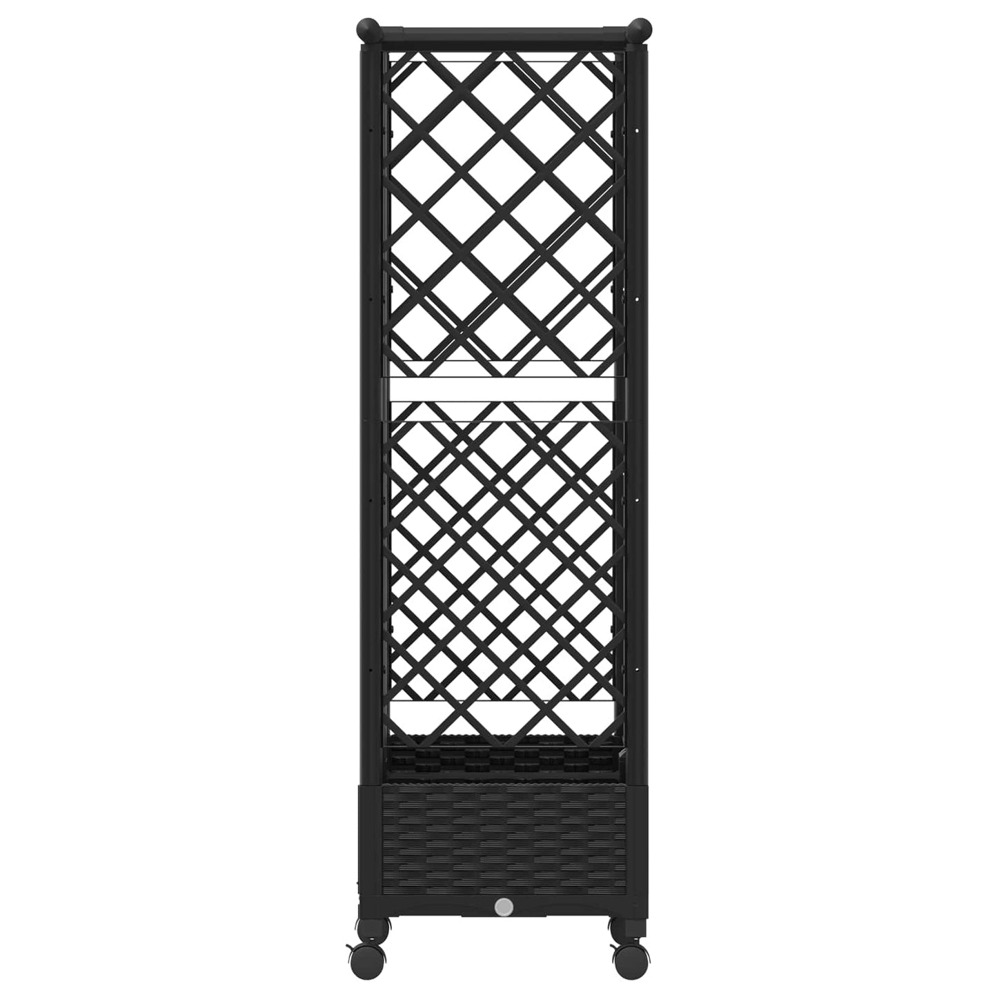 Raised Bed with Trellis and Roof Black 124 x 40 x 127 cm PP