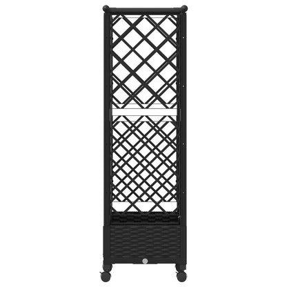 Raised Bed with Trellis and Roof Black 124 x 40 x 127 cm PP