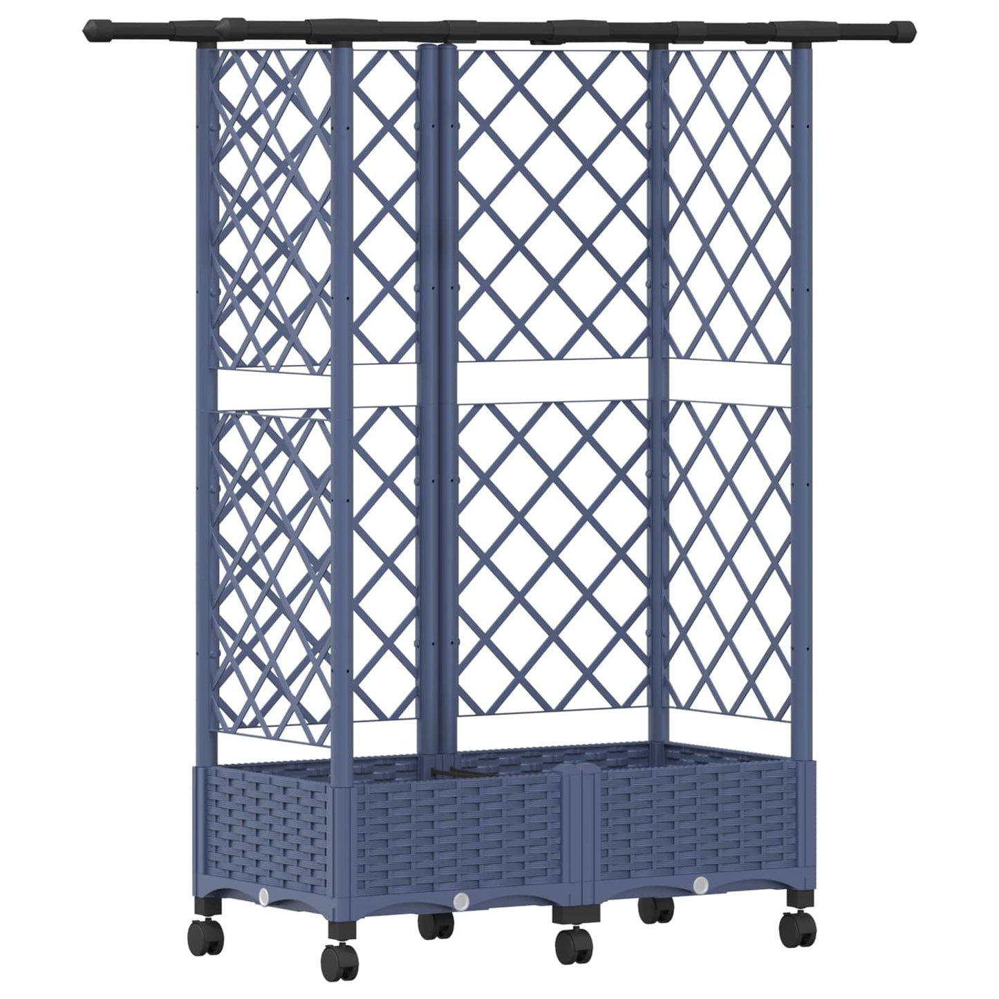 Raised Bed with Trellis and Roof Grey 124 x 40 x 127 cm PP
