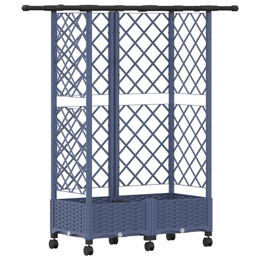 Raised Bed with Trellis and Roof Grey 124 x 40 x 127 cm PP