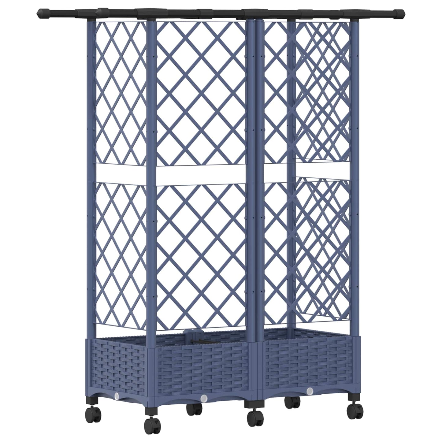 Raised Bed with Trellis and Roof Grey 124 x 40 x 127 cm PP