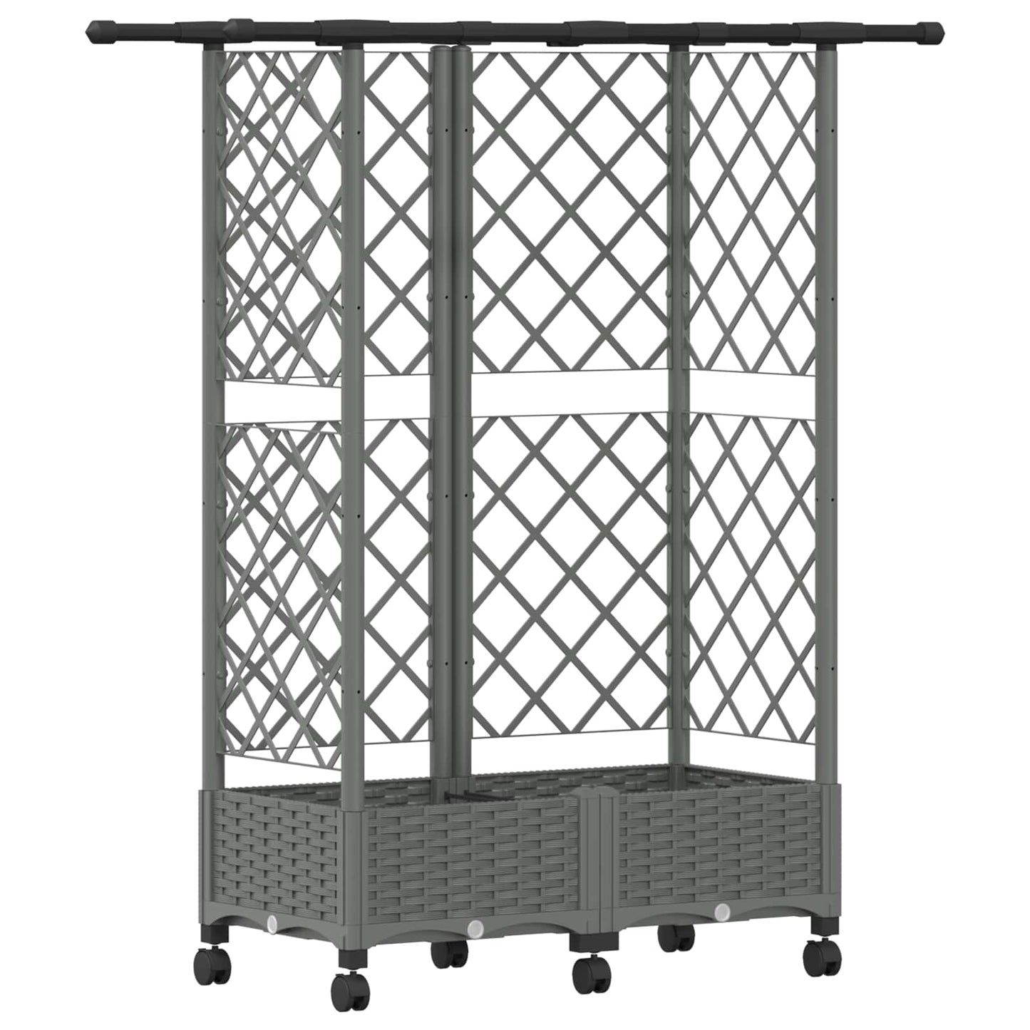 Raised Bed with Trellis and Roof Light Grey 124 x 40 x 127 cm