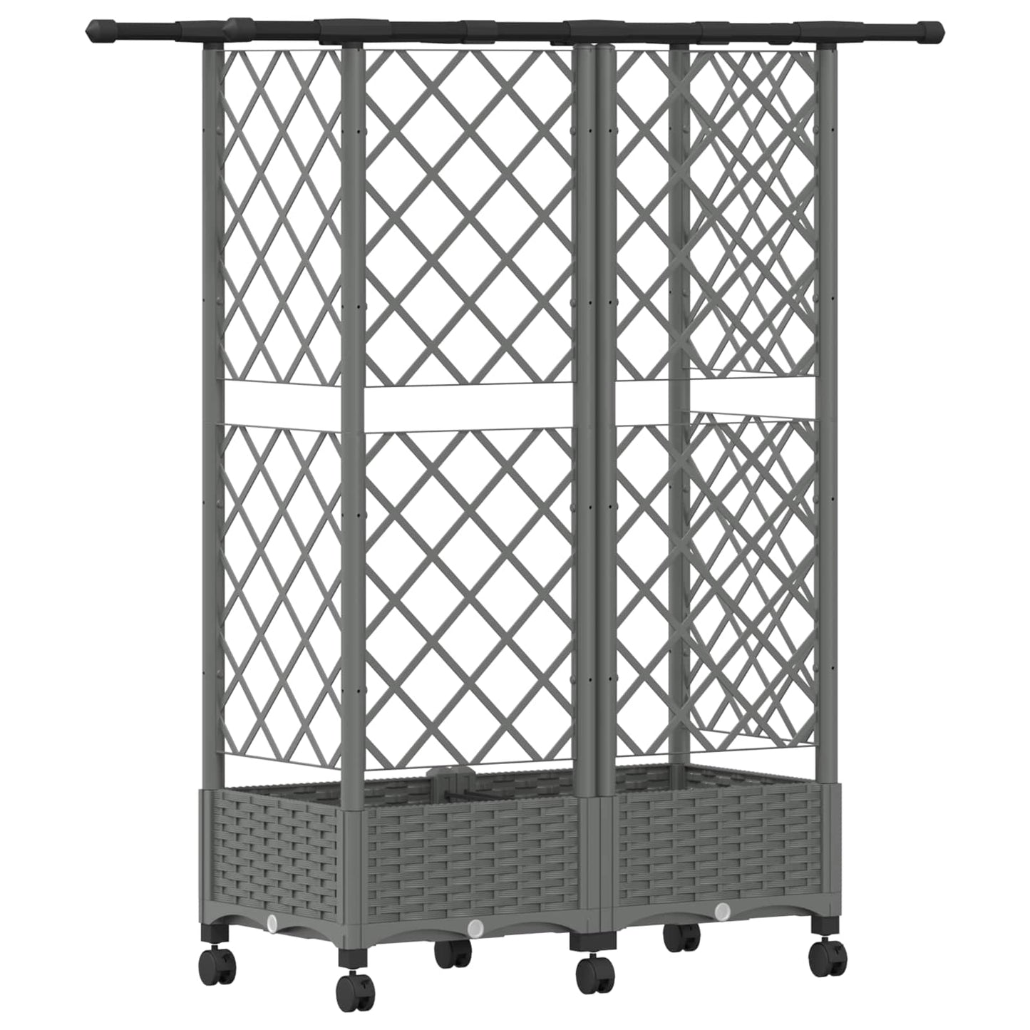 Raised Bed with Trellis and Roof Light Grey 124 x 40 x 127 cm