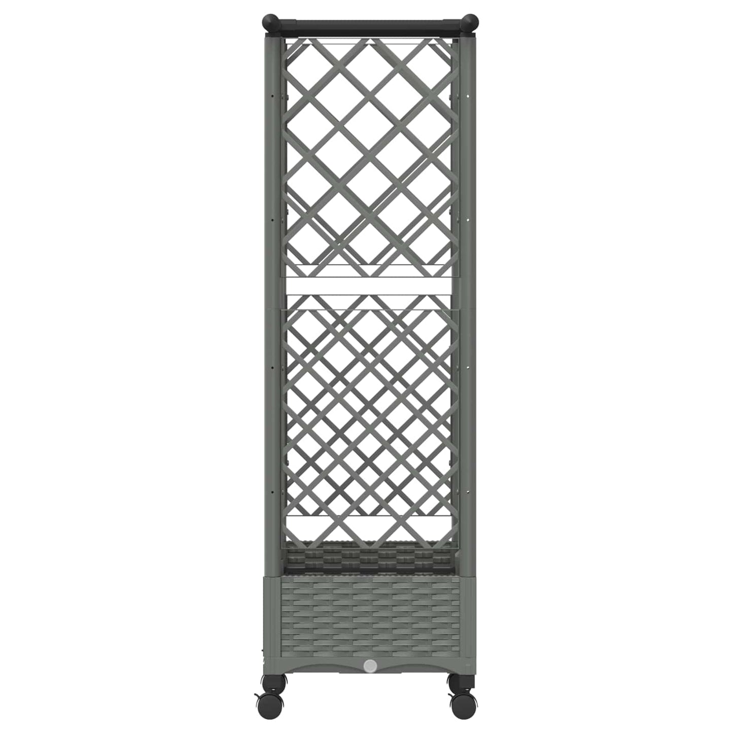 Raised Bed with Trellis and Roof Light Grey 124 x 40 x 127 cm