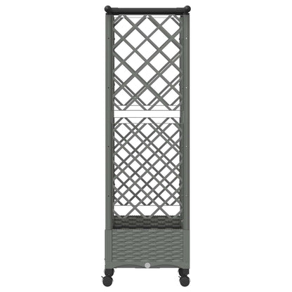 Raised Bed with Trellis and Roof Light Grey 124 x 40 x 127 cm