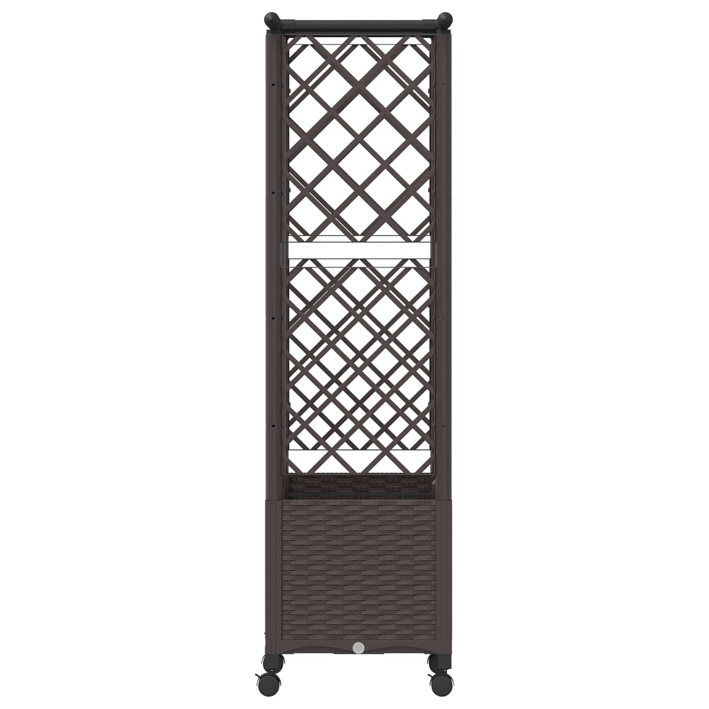 Raised Bed with Trellis and Roof Brown 124 x 40 x 142 cm PP