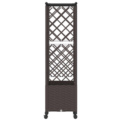 Raised Bed with Trellis and Roof Brown 124 x 40 x 142 cm PP