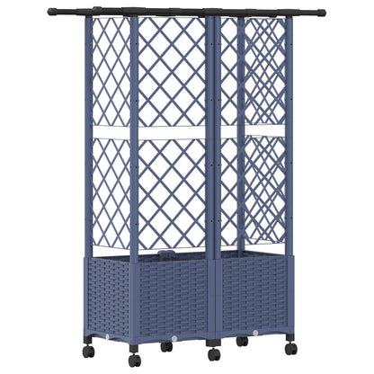 Raised Bed with Trellis and Roof Grey 124 x 40 x 142 cm PP