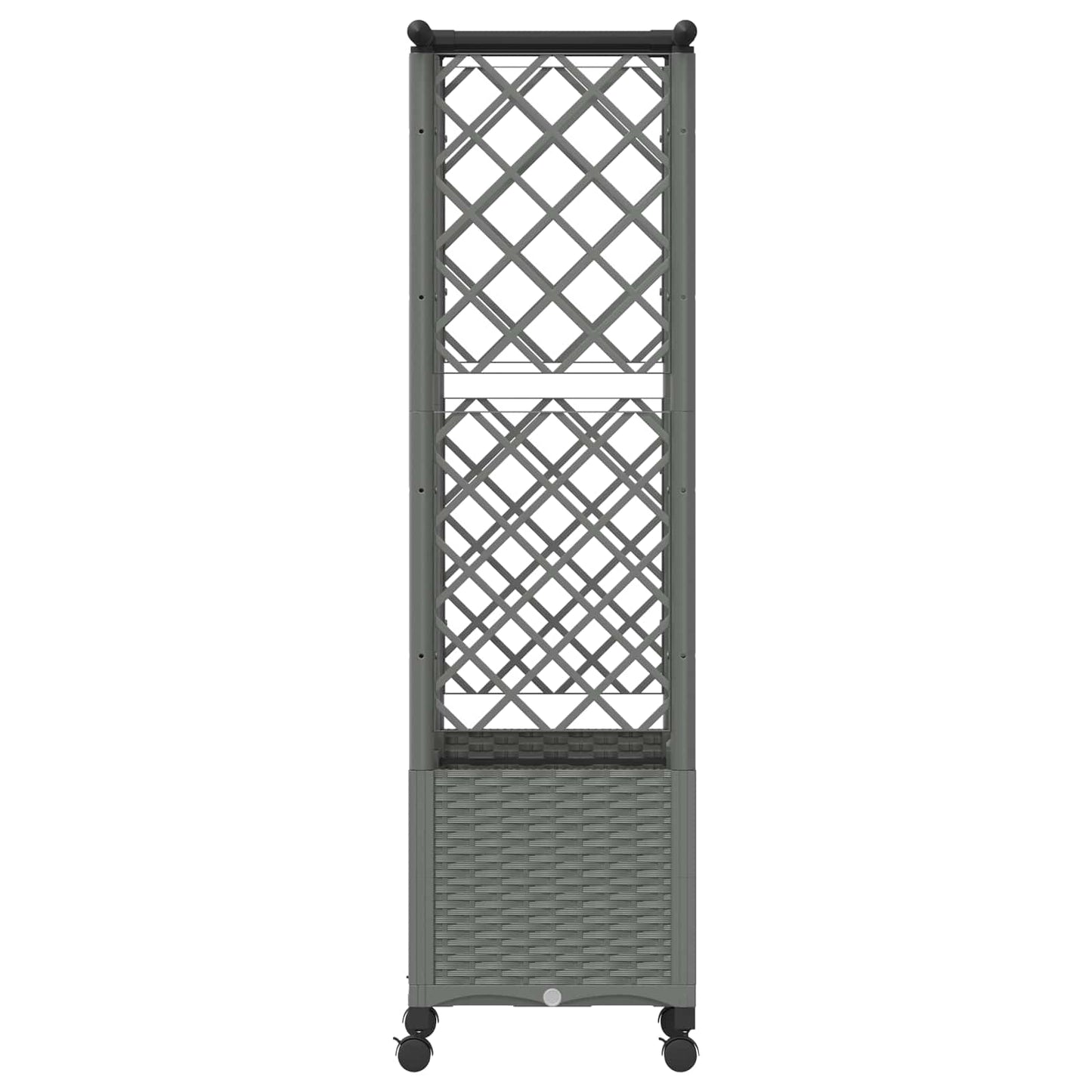 Raised Bed with Trellis and Roof Light Grey 124 x 40 x 142 cm
