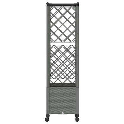 Raised Bed with Trellis and Roof Light Grey 124 x 40 x 142 cm