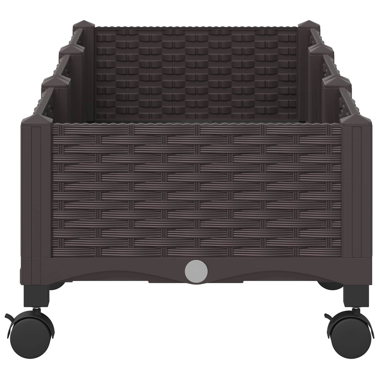 Garden Planter with Wheels Brown 120 x 40 x 29 cm PP