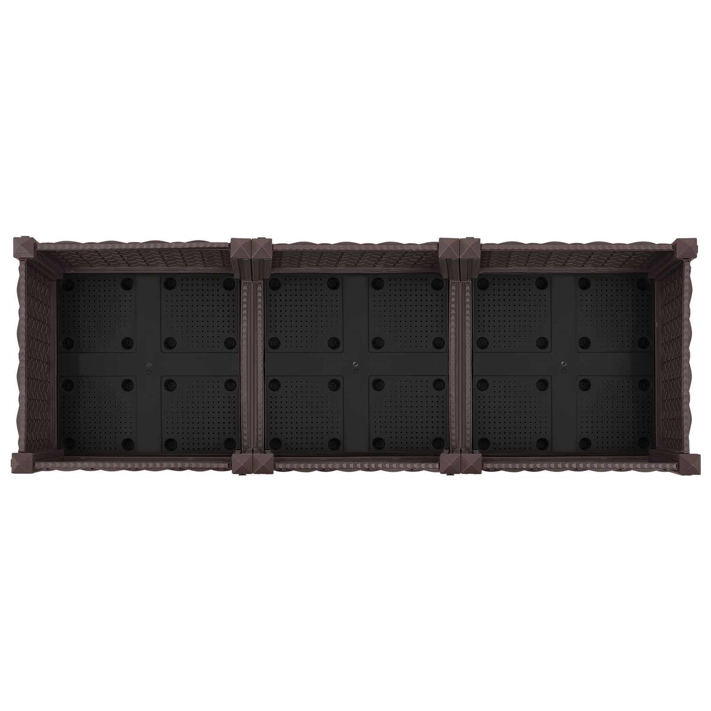 Garden Planter with Wheels Brown 120 x 40 x 29 cm PP