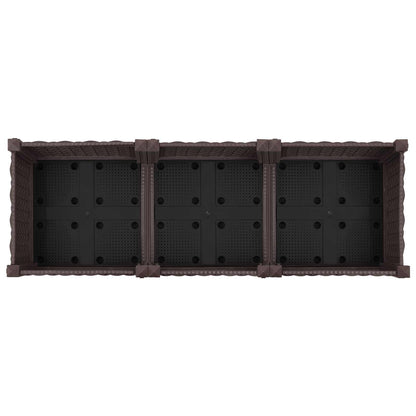 Garden Planter with Wheels Brown 120 x 40 x 29 cm PP