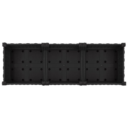 Garden Planter with Wheels Black 120 x 40 x 29 cm PP