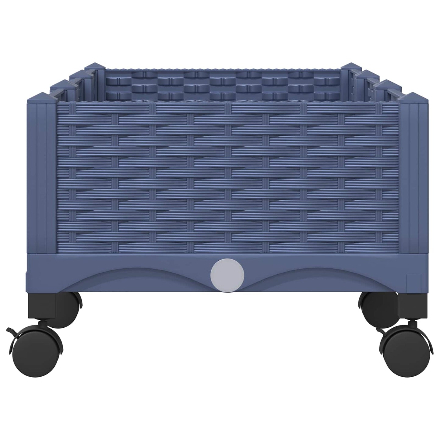 Garden Planter with Wheels Blue Grey 120 x 40 x 33 cm PP