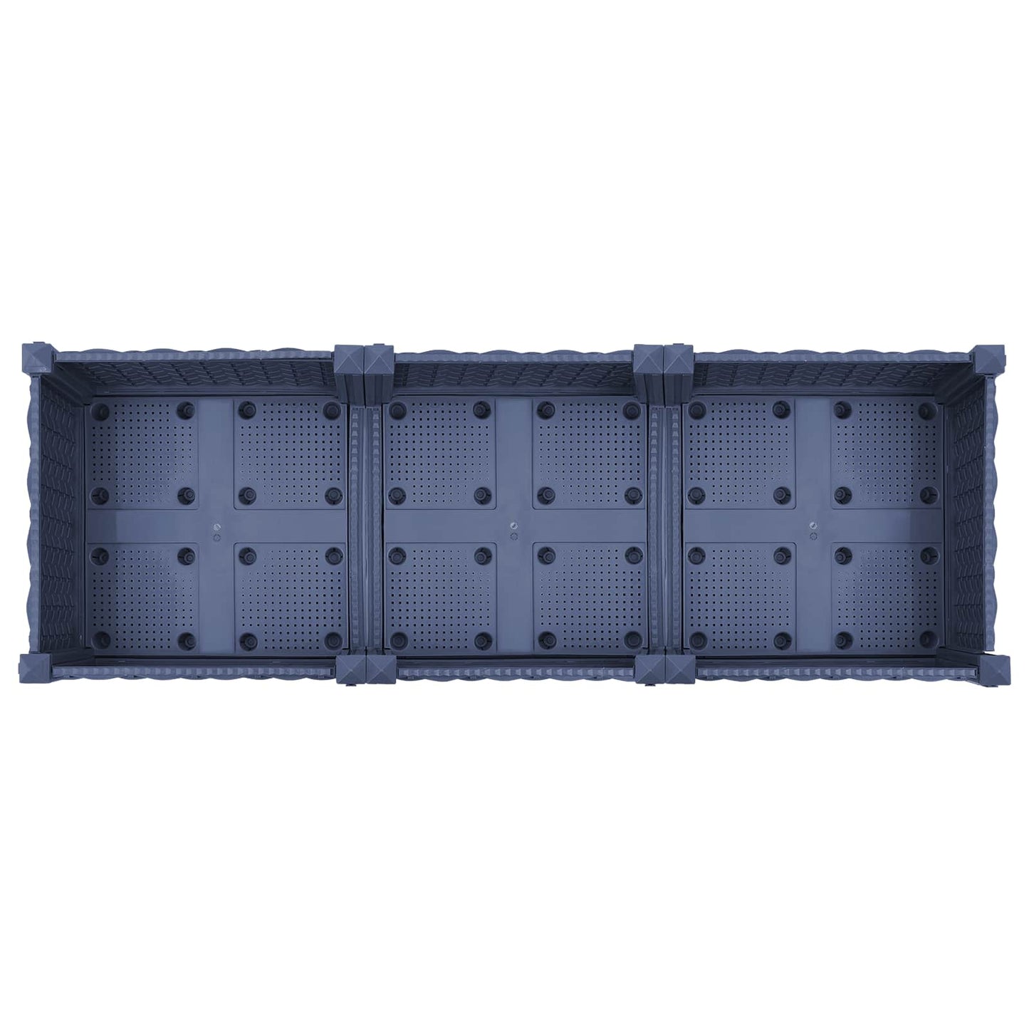 Garden Planter with Wheels Blue Grey 120 x 40 x 33 cm PP