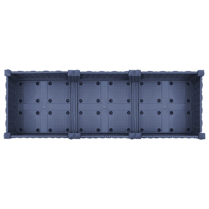 Garden Planter with Wheels Blue Grey 120 x 40 x 33 cm PP