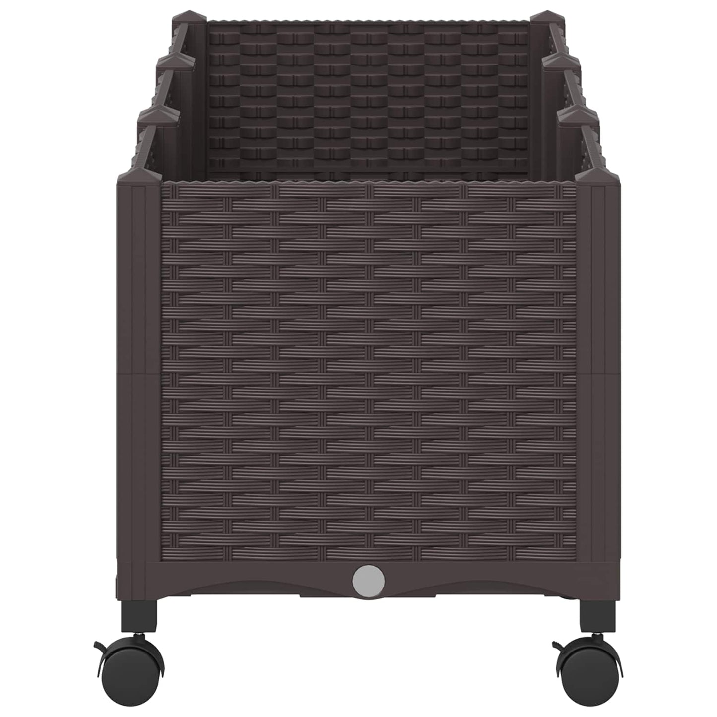 Garden Planter with Wheels Brown 120 x 40 x 44 cm PP