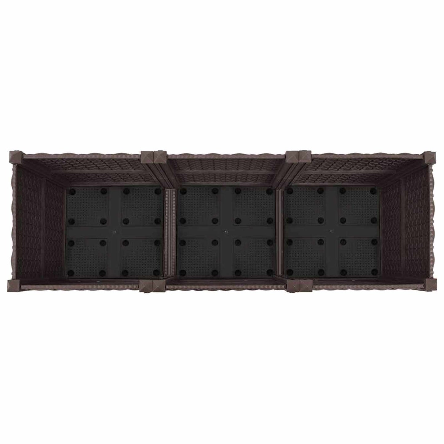 Garden Planter with Wheels Brown 120 x 40 x 44 cm PP