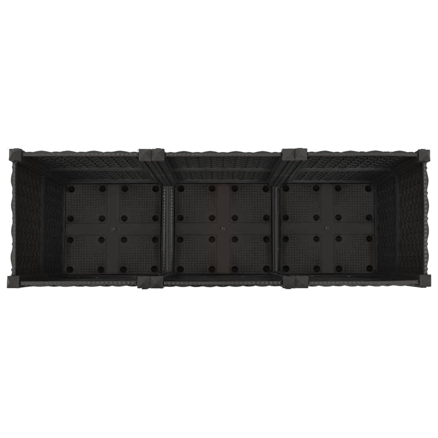 Garden Planter with Wheels Black 120 x 40 x 44 cm PP