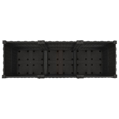 Garden Planter with Wheels Black 120 x 40 x 44 cm PP