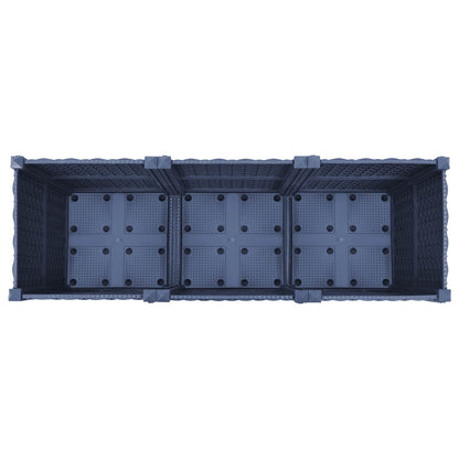 Garden Planter with Wheels Blue Grey 120 x 40 x 48 cm PP