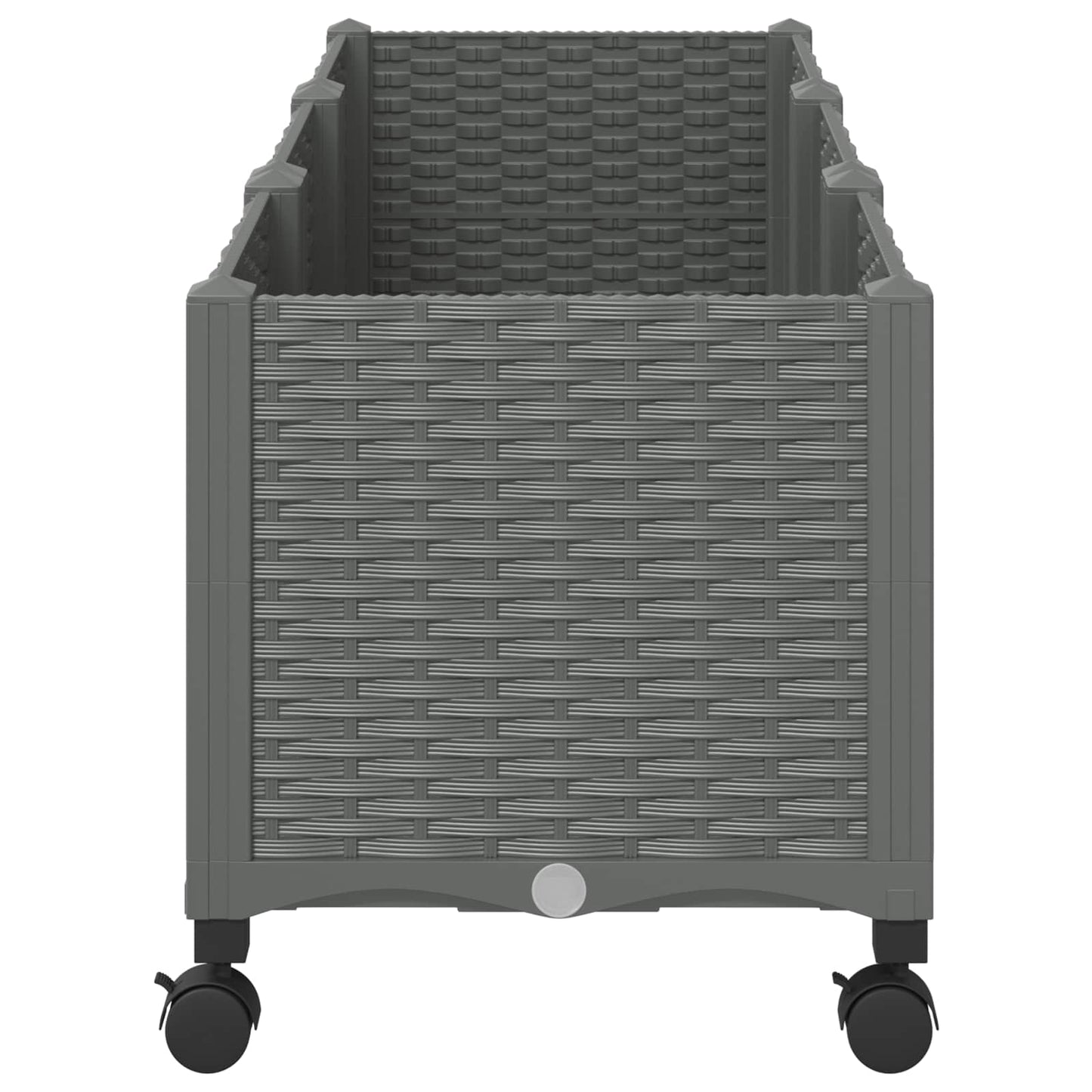 Garden Planter with Wheels Light Grey 120 x 40 x 48 cm PP