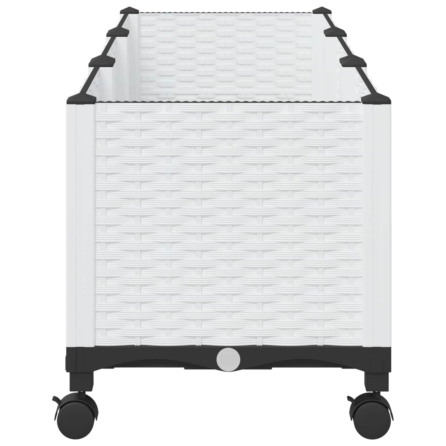 Garden Planter with Wheels White 120 x 40 x 48 cm PP