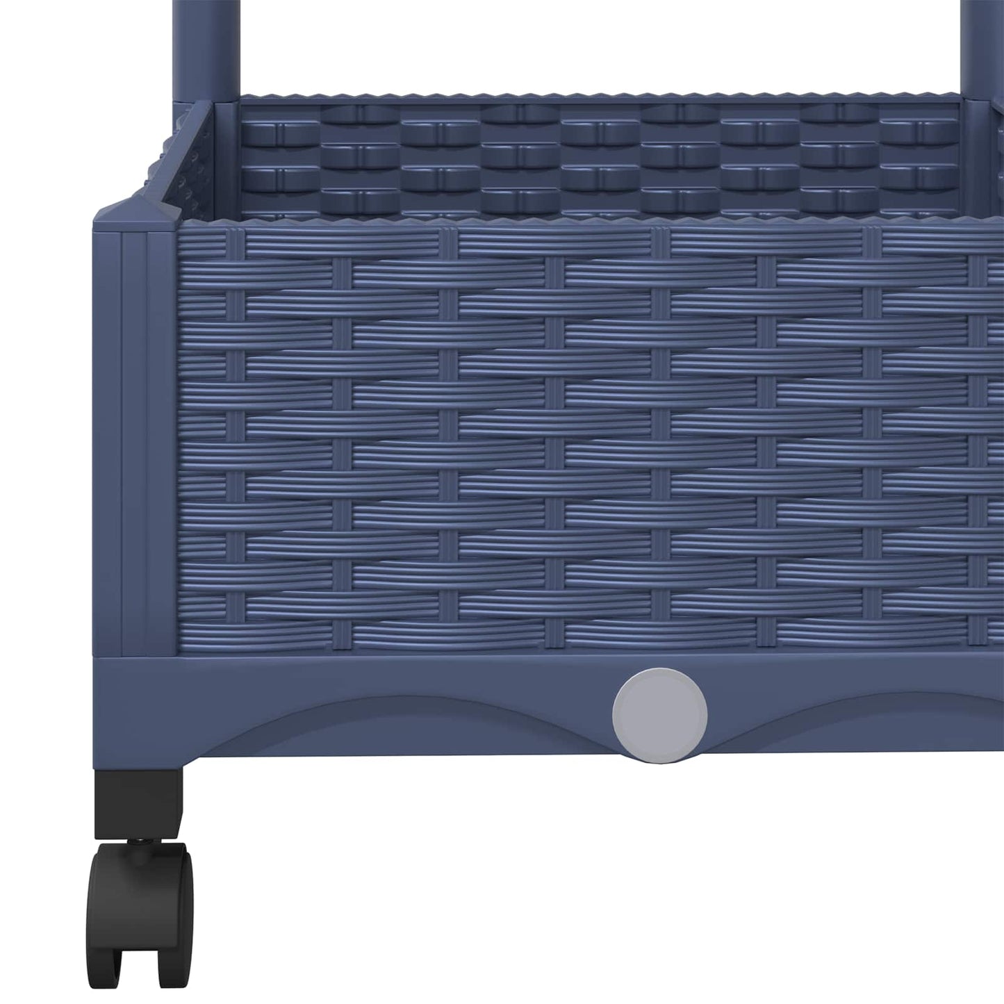 Garden Planter with Trellis&Wheels Blue Grey PP