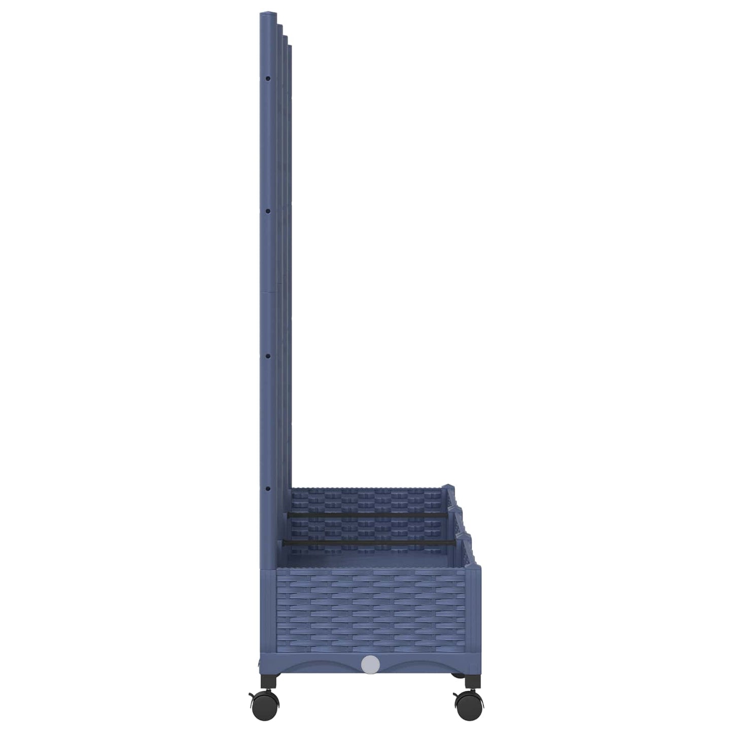 Garden Planter with Trellis&Wheels Blue Grey PP