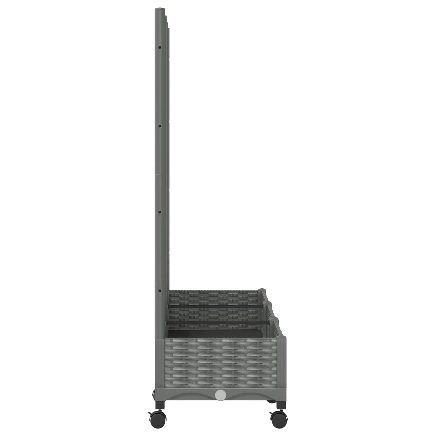 Garden Planter with Trellis&Wheels Light Grey PP