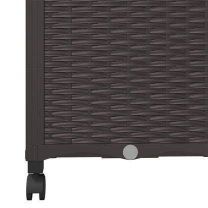 Garden Planter with Trellis&Wheels Brown 120 x 40 x 146 cm PP