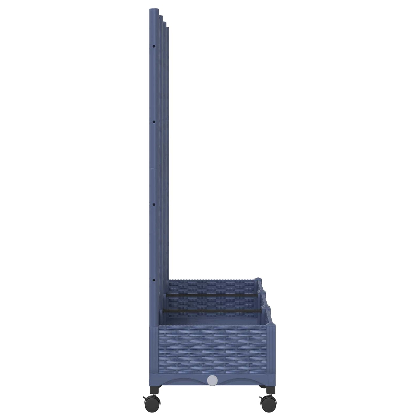 Garden Planter with Trellis&Wheels Blue Grey 120 x 40 x 146 cm