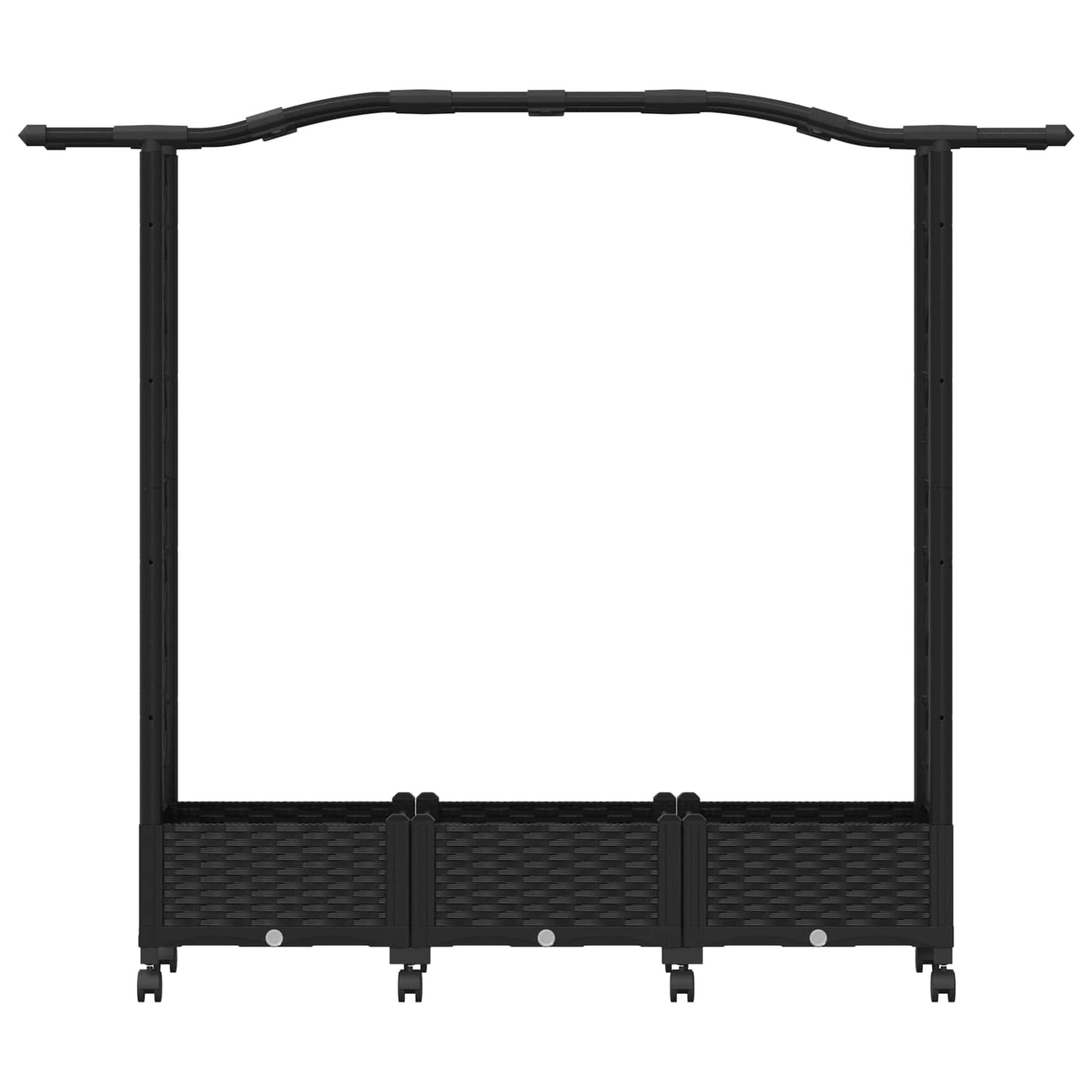 Raised Bed with Trellis and Roof Black 169 x 40 x 129 cm PP