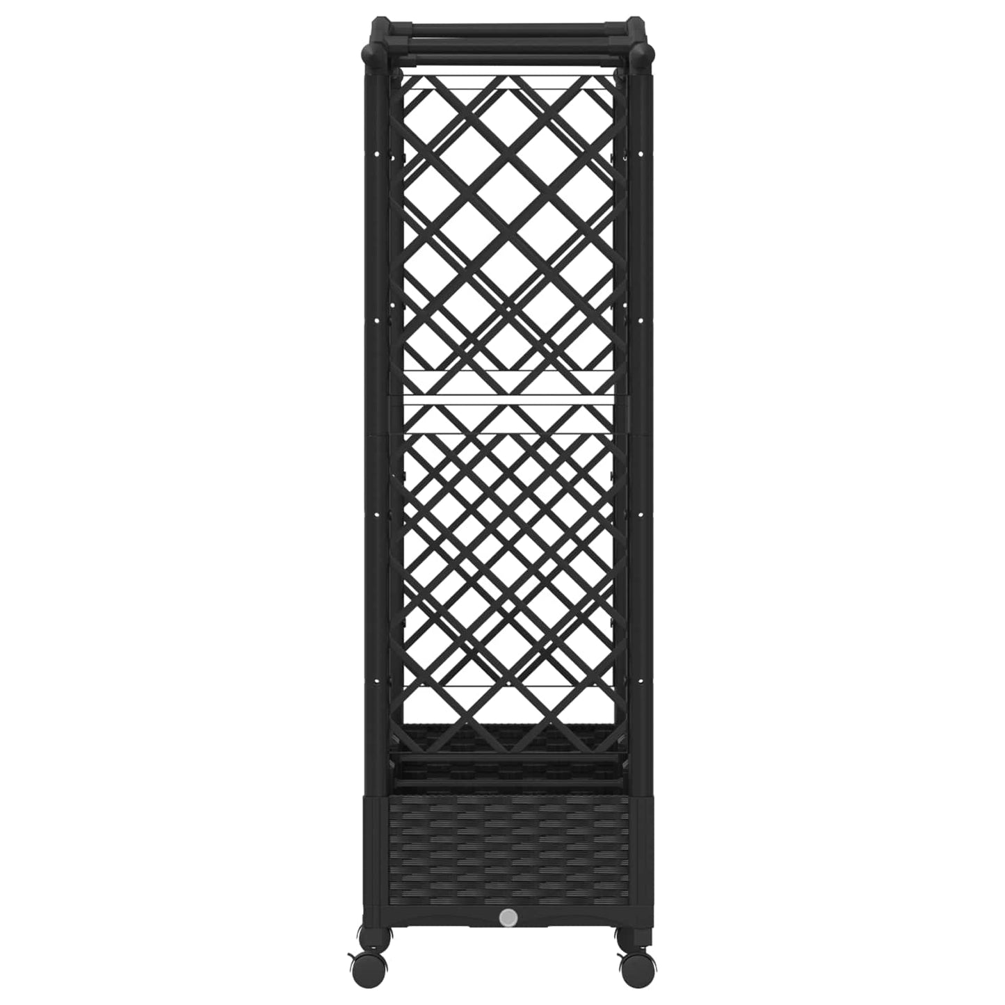 Raised Bed with Trellis and Roof Black 169 x 40 x 129 cm PP