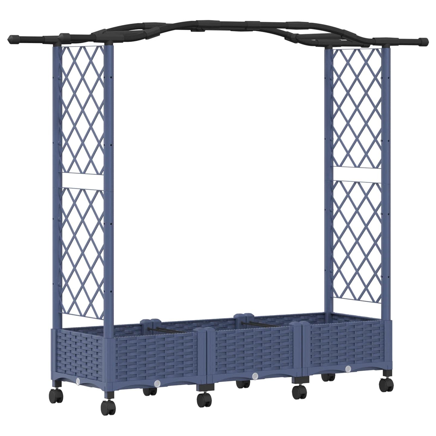 Raised Bed with Trellis and Roof Grey 169 x 40 x 129 cm PP