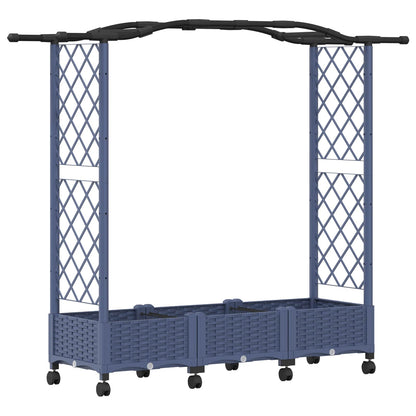 Raised Bed with Trellis and Roof Grey 169 x 40 x 129 cm PP