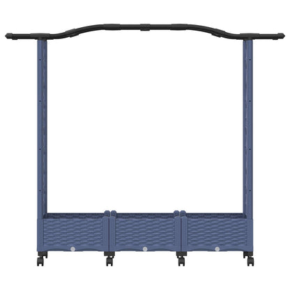Raised Bed with Trellis and Roof Grey 169 x 40 x 129 cm PP