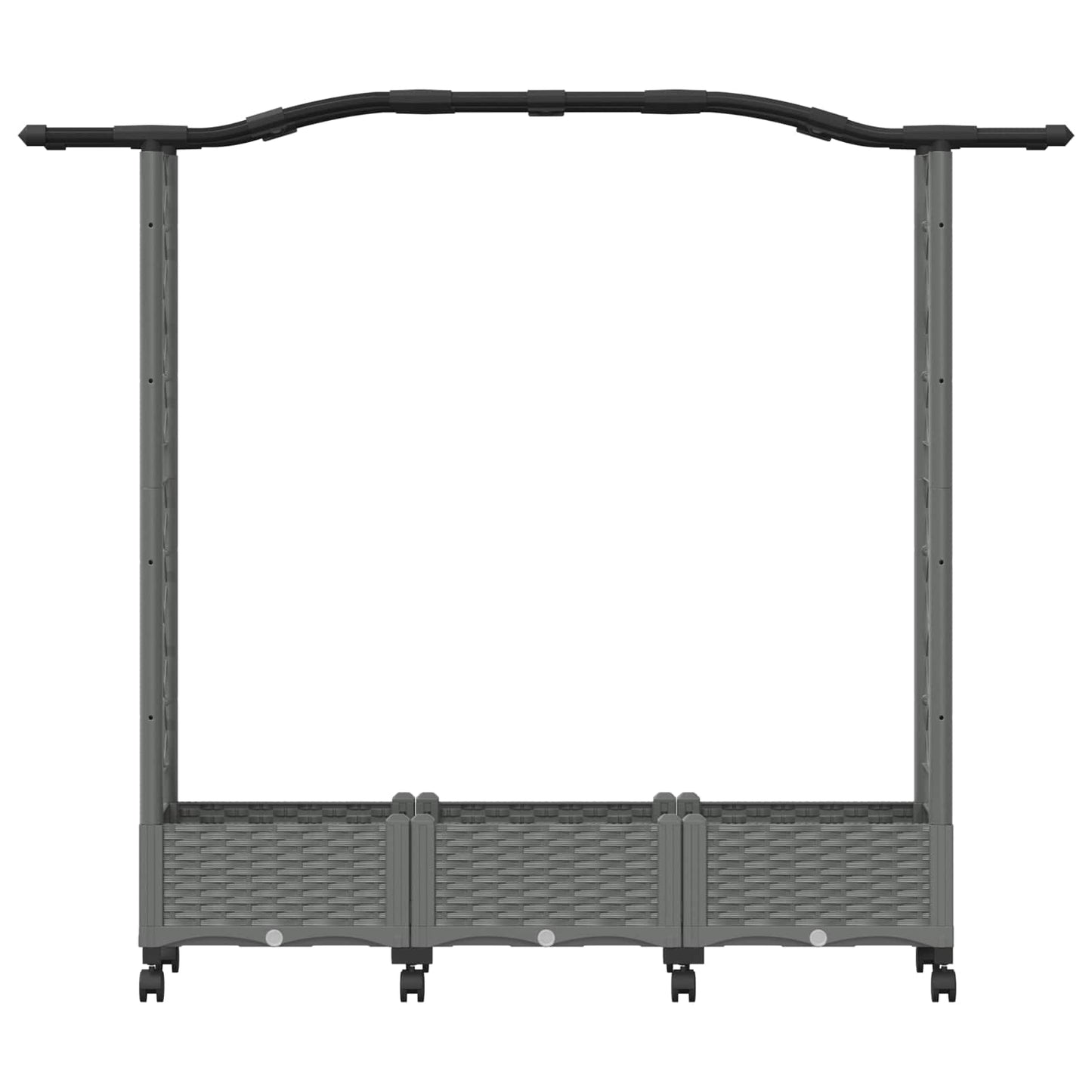 Raised Bed with Trellis and Roof Light Grey 169 x 40 x 129 cm