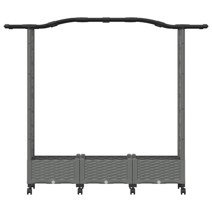 Raised Bed with Trellis and Roof Light Grey 169 x 40 x 129 cm