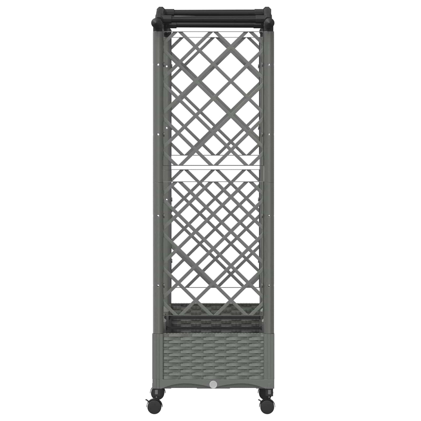 Raised Bed with Trellis and Roof Light Grey 169 x 40 x 129 cm