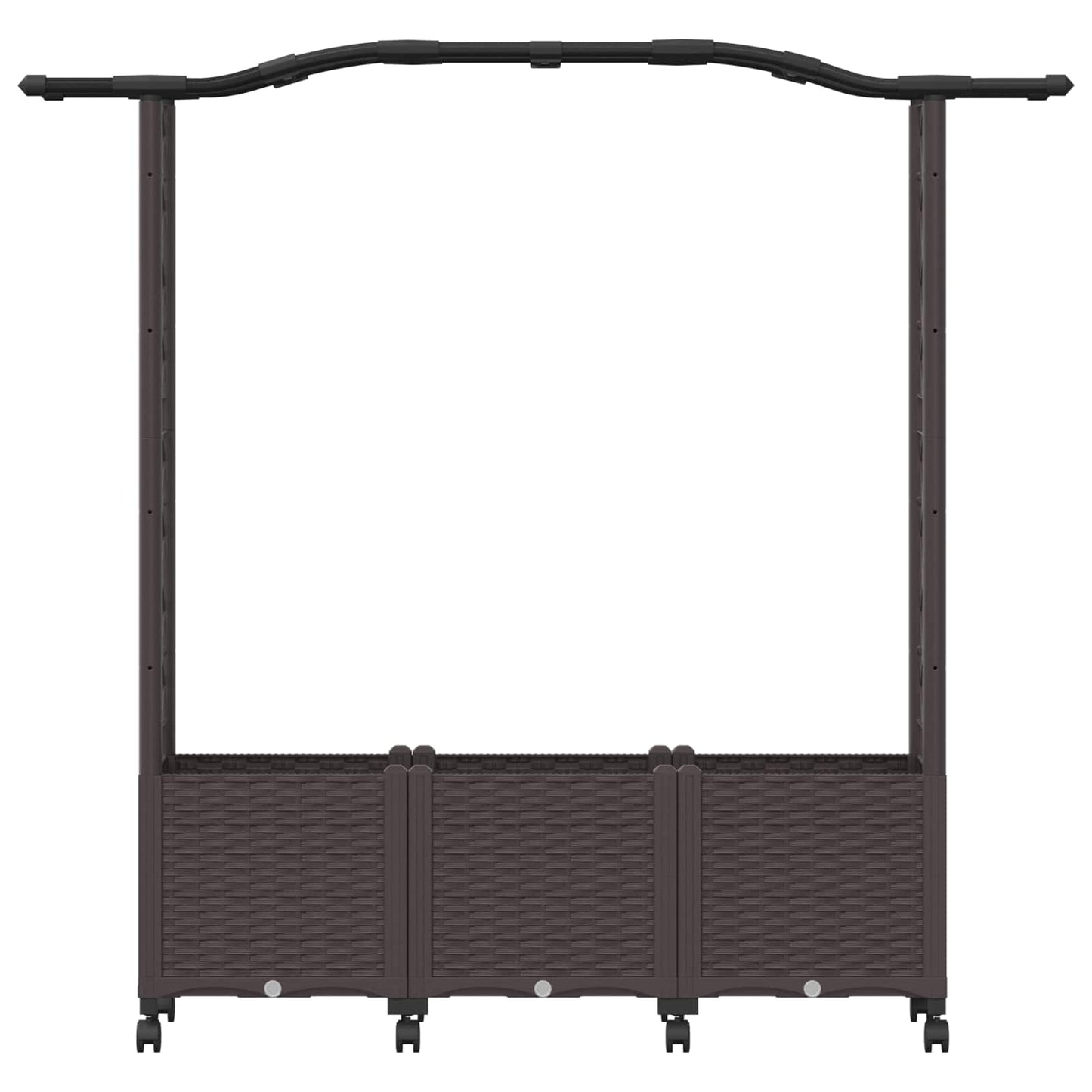 Raised Bed with Trellis and Roof Brown 164 x 40 x 144 cm PP